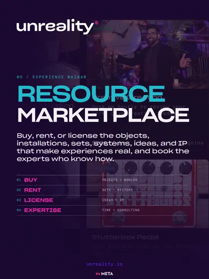 Unreality social card introducing the Resource Marketplace